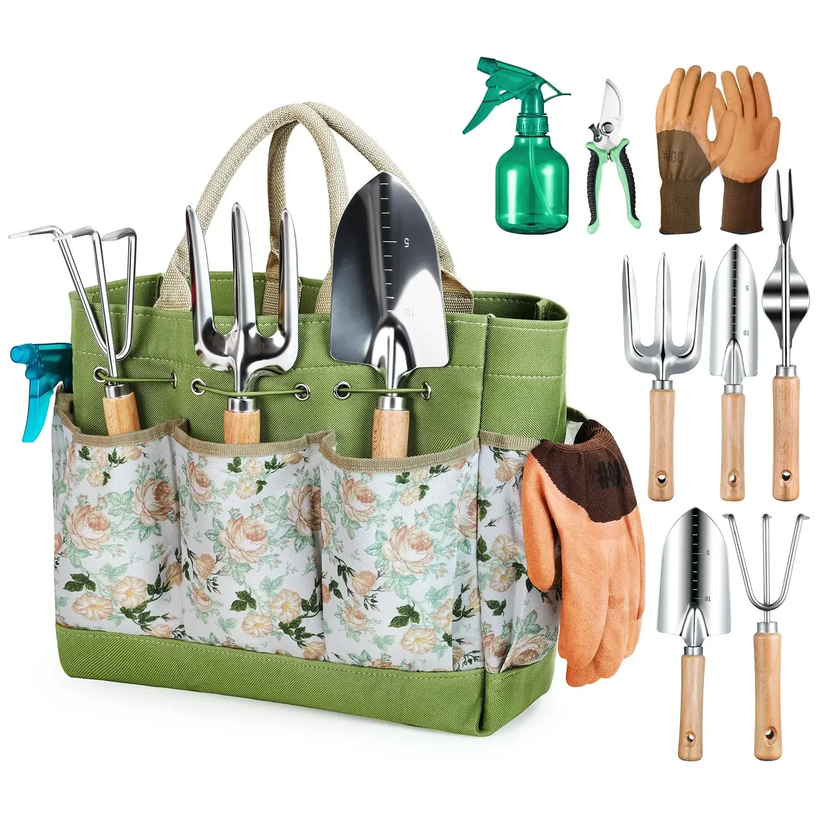 Gardening Tools For Women - Ferramentas de jardinagem, 9 peças, ferramentas
