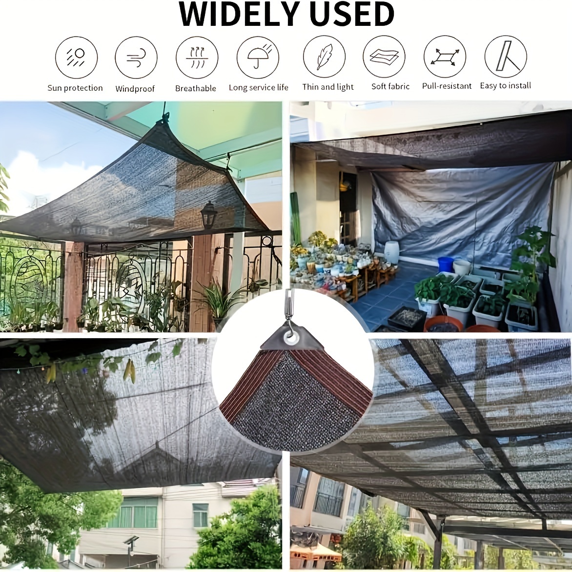 2-15m preto pára-sol net sombr - Garden Netting Cover avaliação e preço